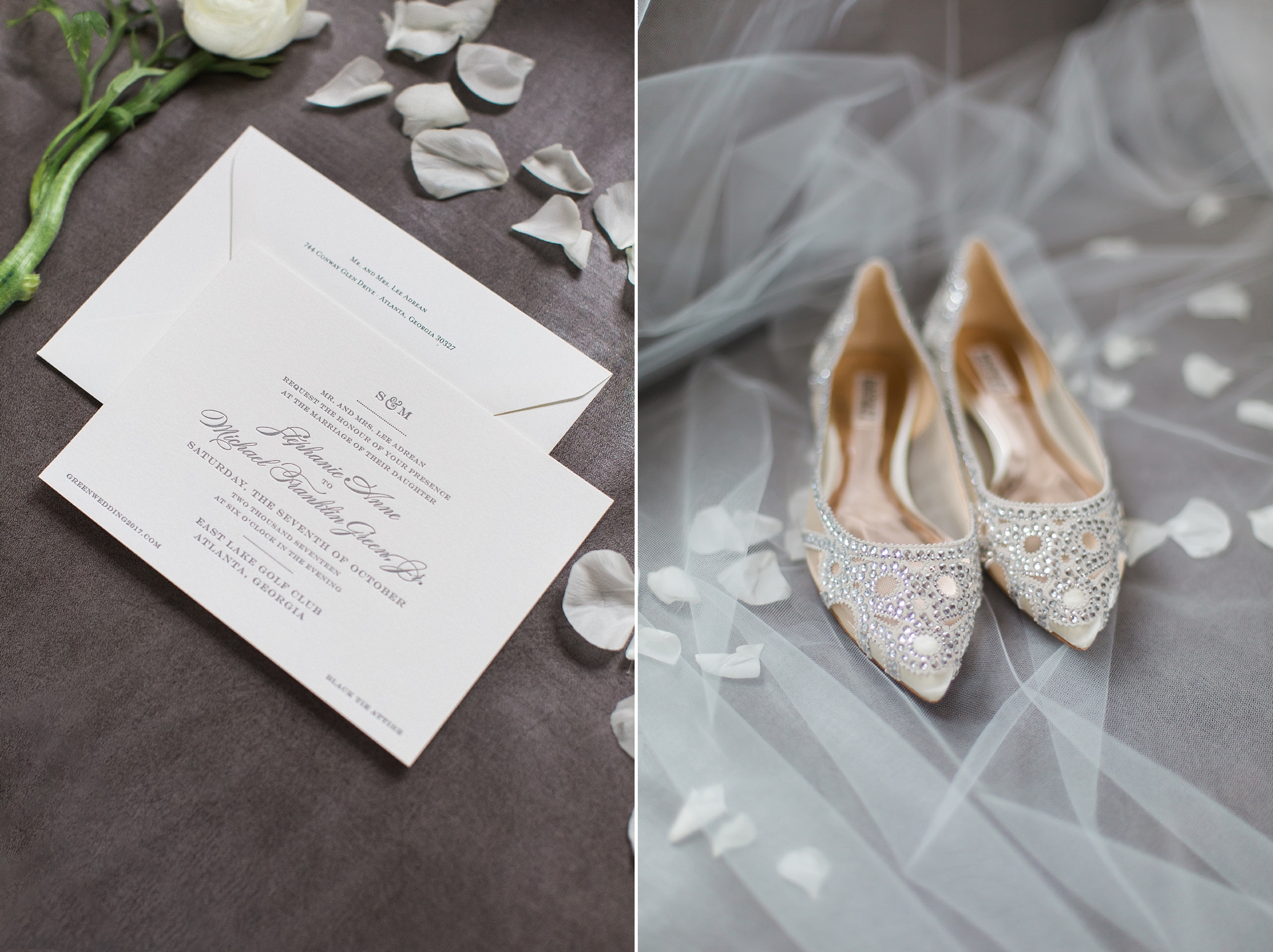 Wedding Shoes and Wedding Invitation Suite by Top Wedding Photographer Leigh Wolfe Photography
