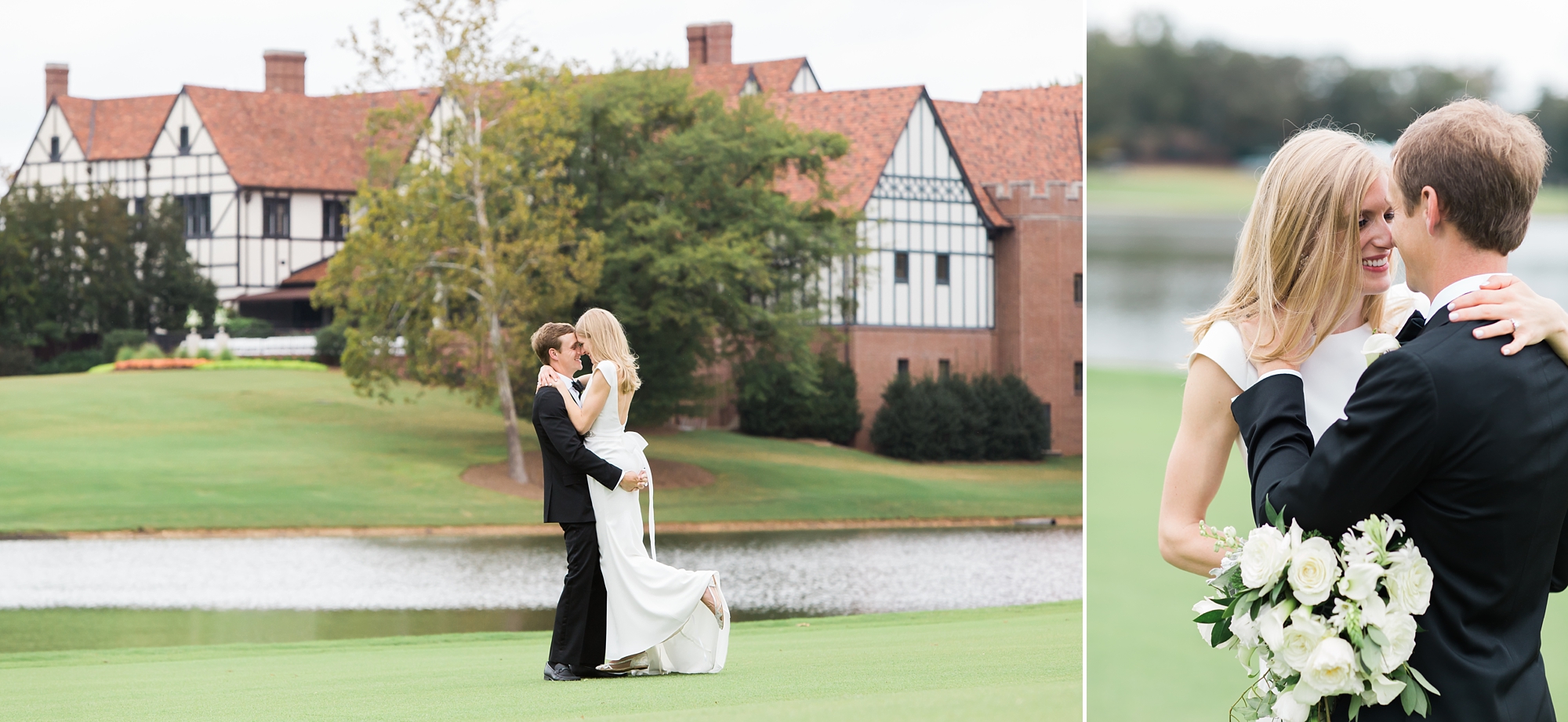 Bride and Groom Portraits at East Lake Golf Club by Top Atlanta Wedding Photographer Leigh Wolfe Photography 