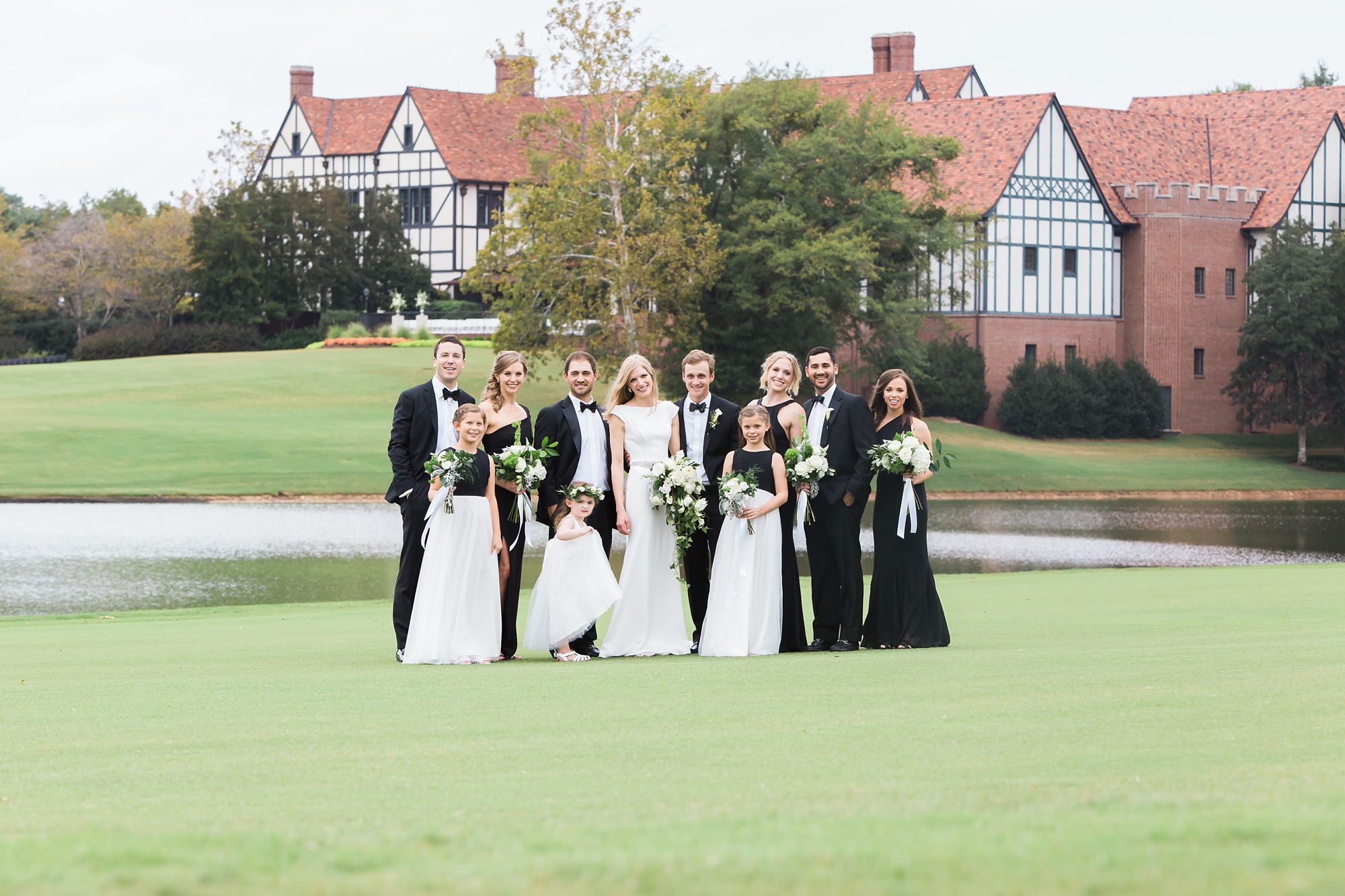 Black and White Bridal Party at East Lake Golf Club by Top Atlanta Wedding Photographer Leigh Wolfe Photography