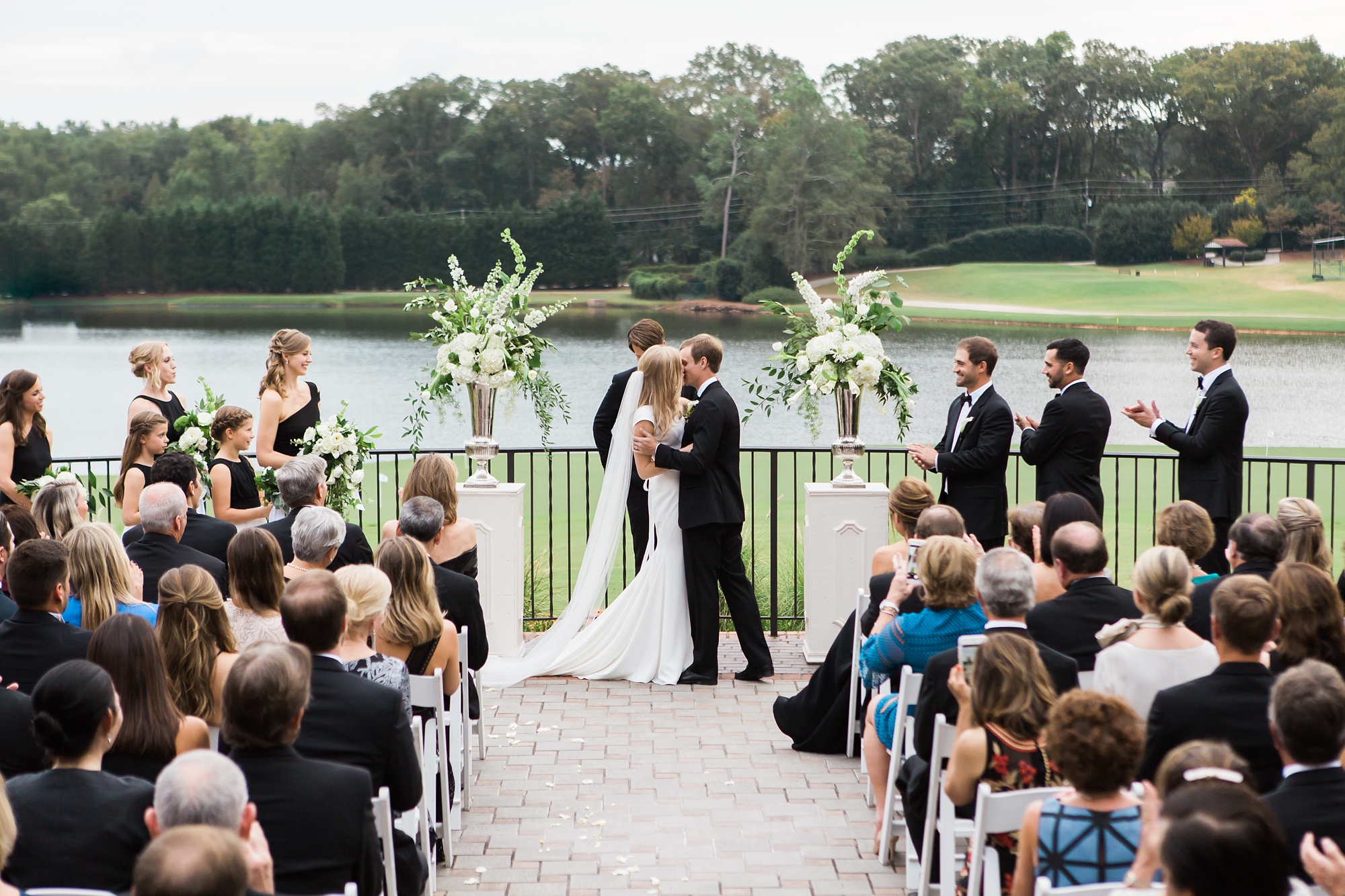 Black tie wedding ceremony at East Lake Golf Club by Atlanta's top wedding photographer Leigh Wolfe Photography