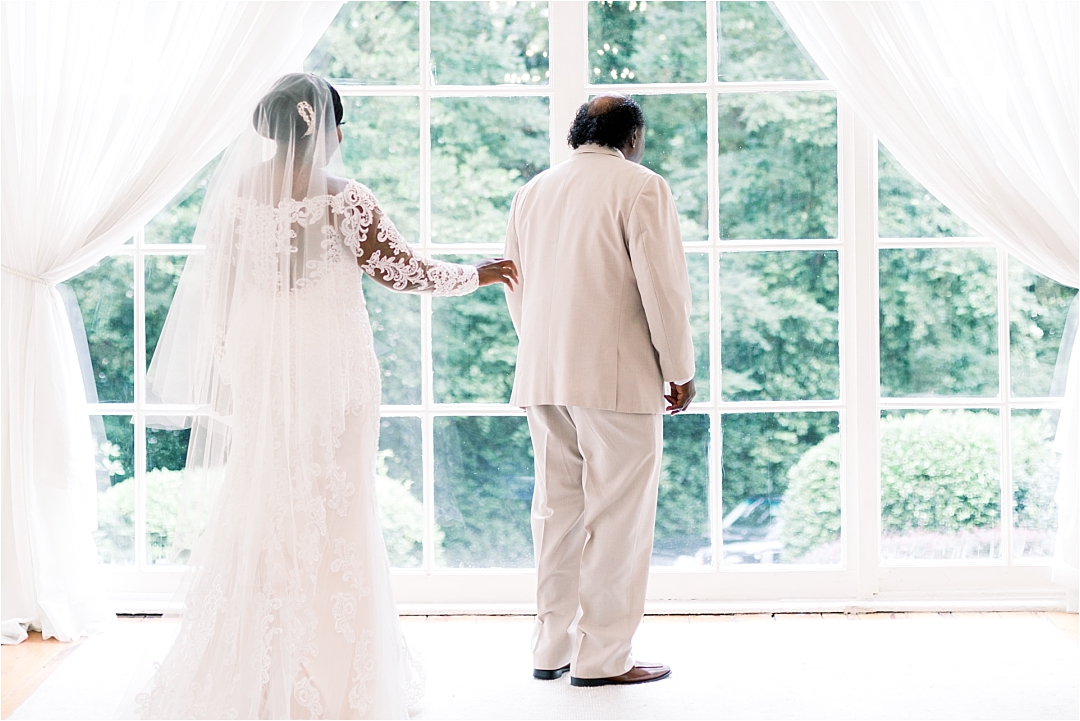 first look with dad_Photos by Leigh Wolfe, Atlanta's Top Wedding Photographer