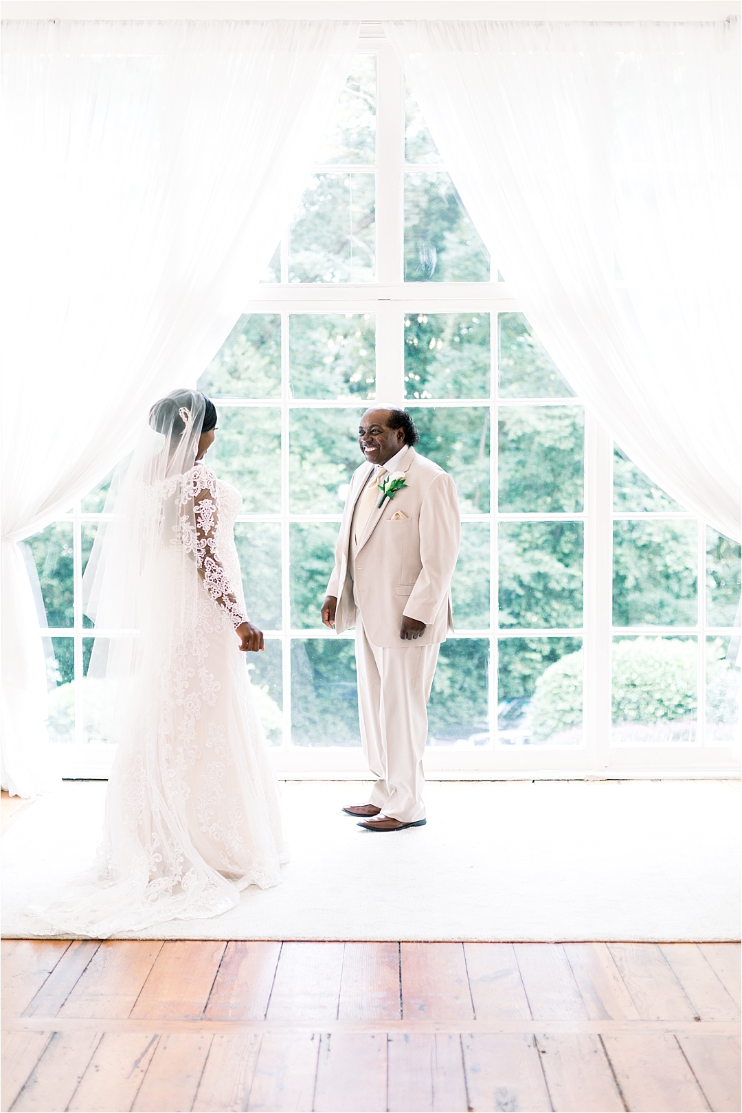 first look with dad_Photos by Leigh Wolfe, Atlanta's Top Wedding Photographer