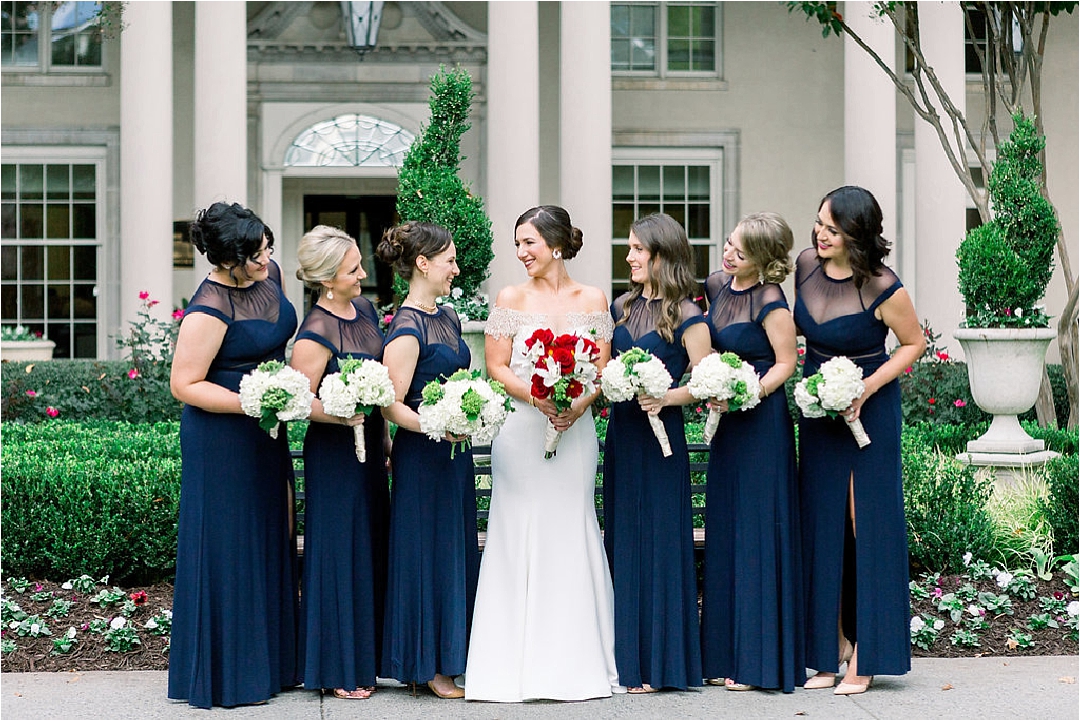 navy and white bridesmaids_Photos by Leigh Wolfe, Atlanta's top wedding photographer