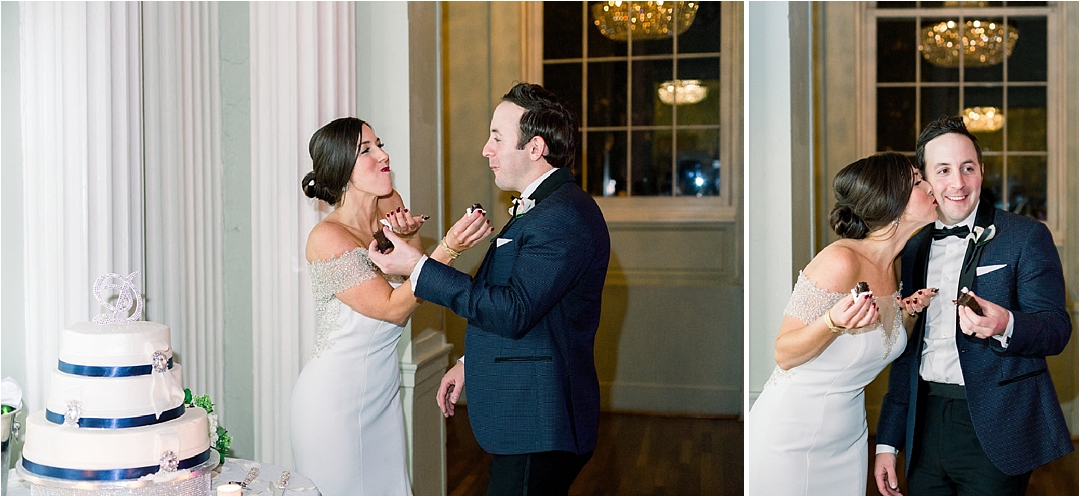 feeding each other cake at wedding_Photos by Leigh Wolfe, Atlanta's top wedding photographer