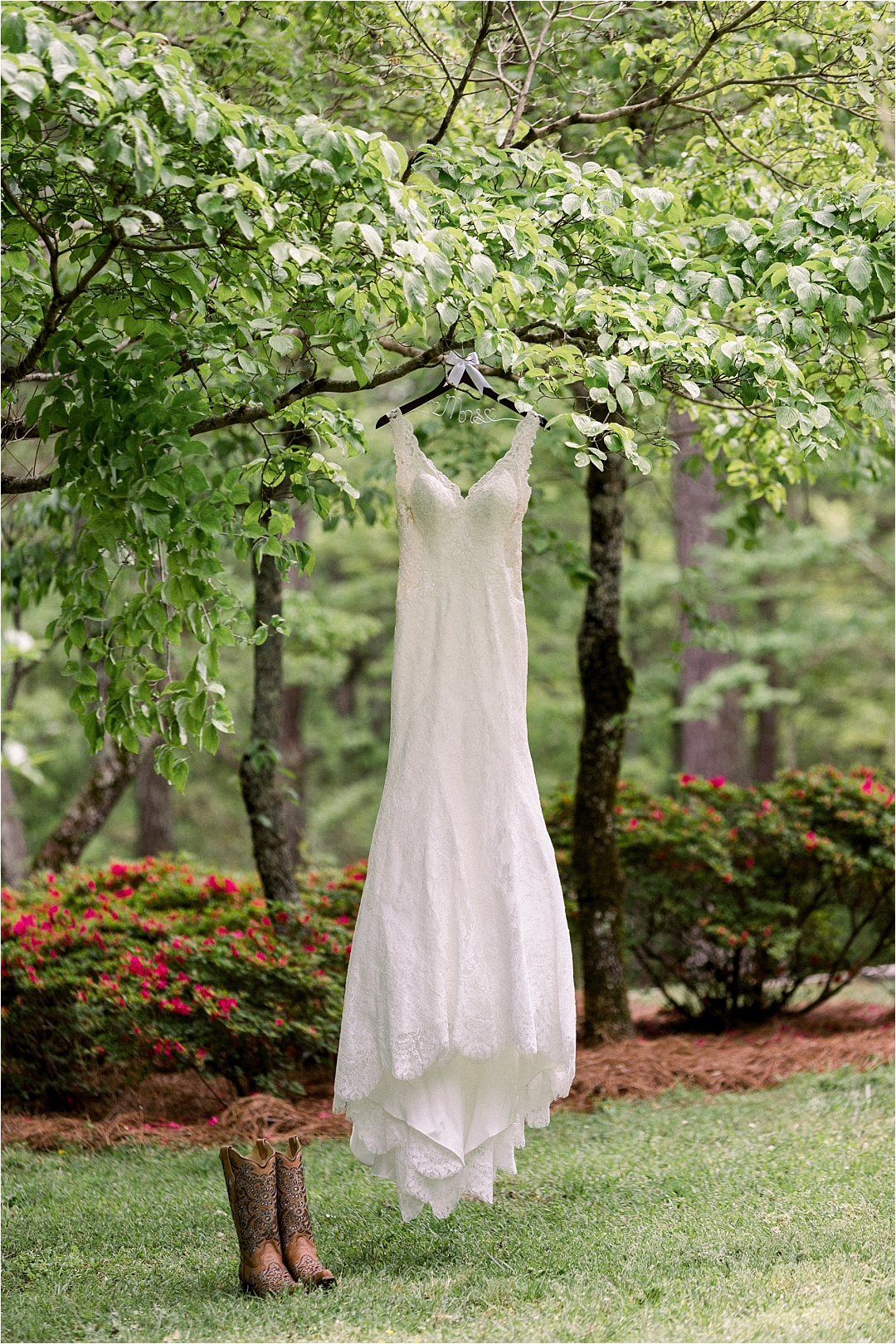 outdoor wedding dress on farm_Photos by Leigh Wolfe, Atlanta's Top Wedding Photographer