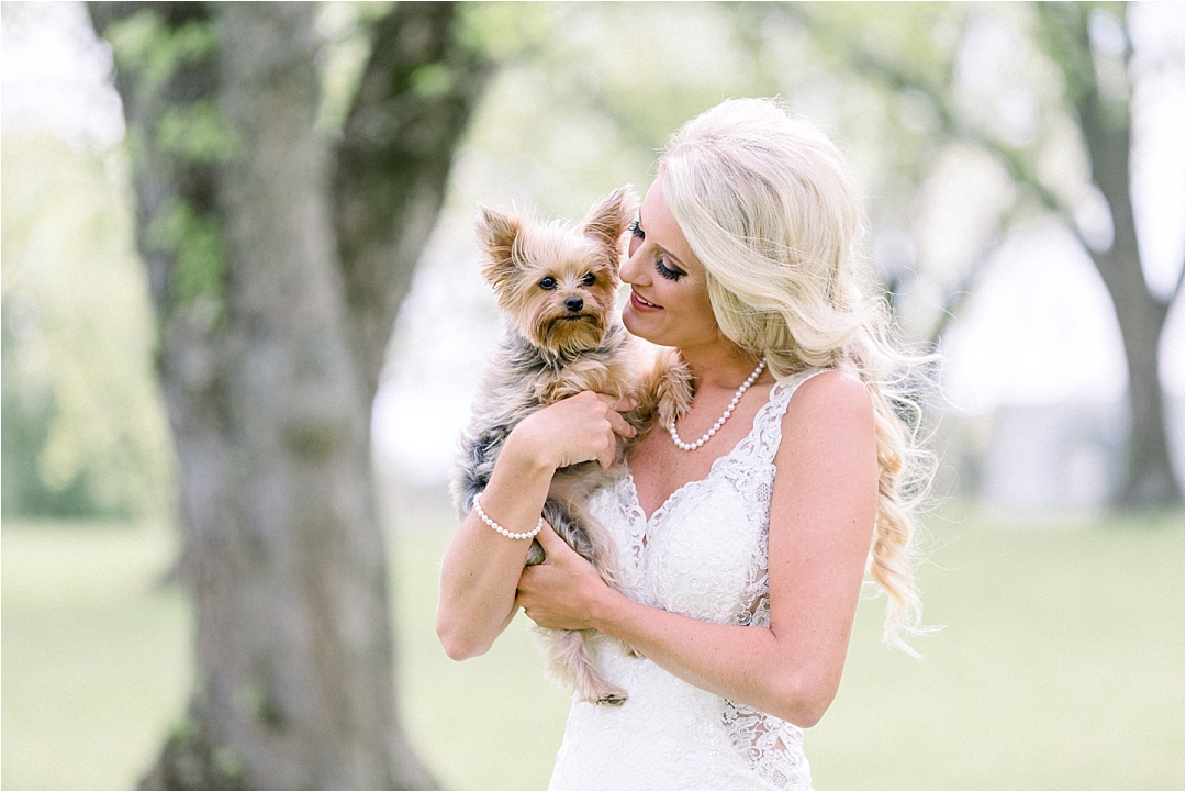 Bride with puppy_Photos by Leigh Wolfe, Atlanta's Top Wedding Photographer