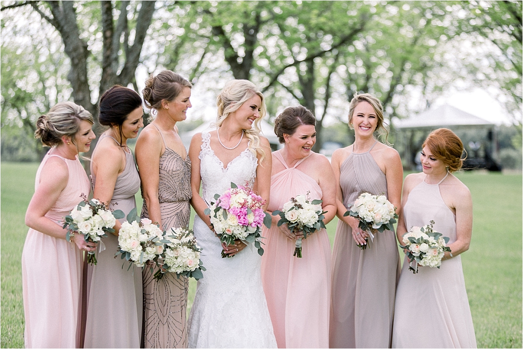bridesmaids in long dresses_Photos by Leigh Wolfe, Atlanta's Top Wedding Photographer