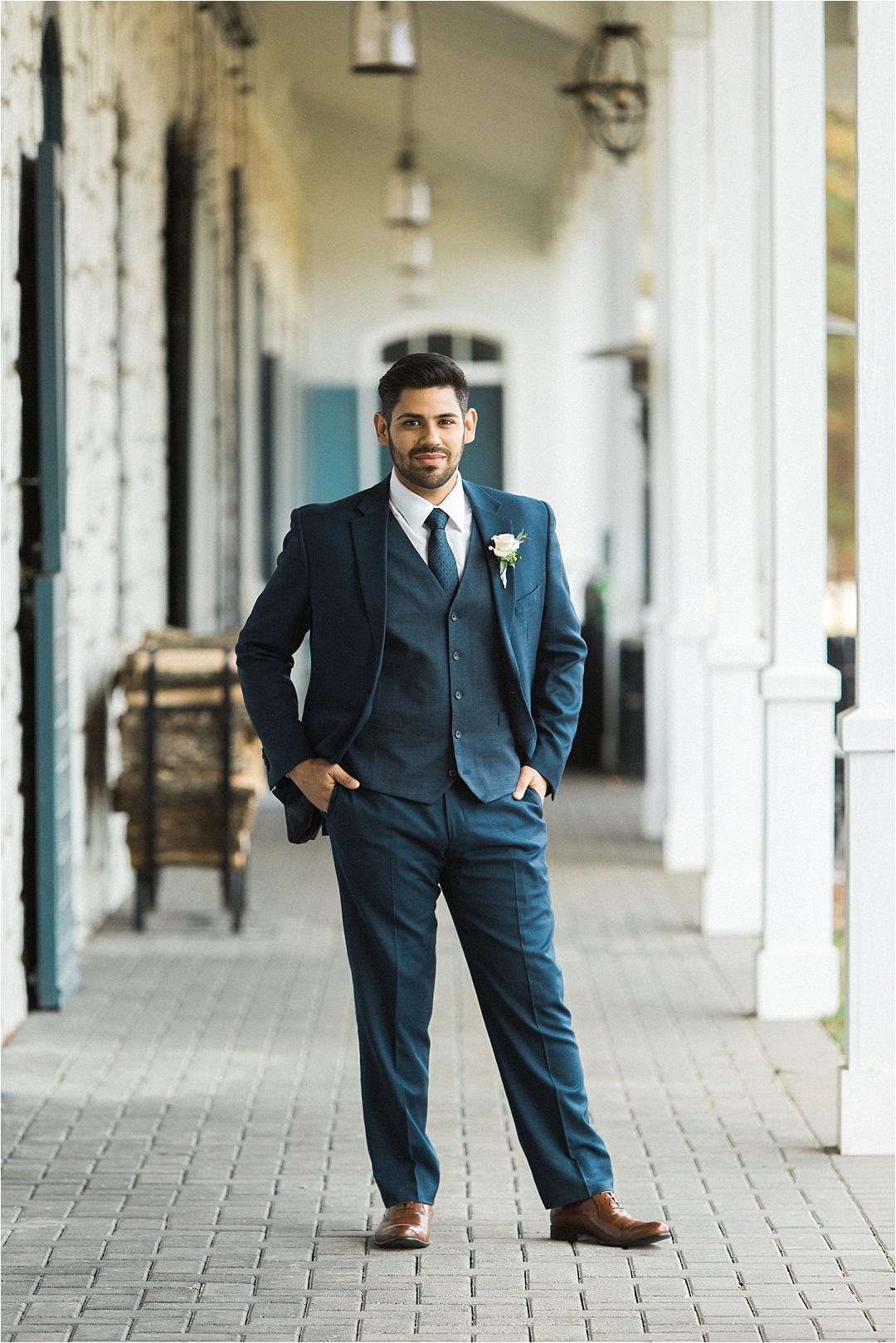 handsome groom in navy suit_Photos by Leigh Wolfe, Atlanta's Top Wedding Photographer