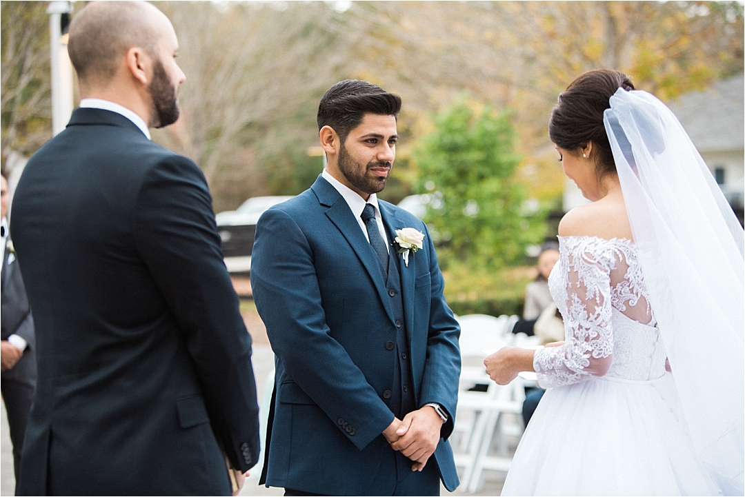 groom saying wedding vows_Photos by Leigh Wolfe, Atlanta's Top Wedding Photographer