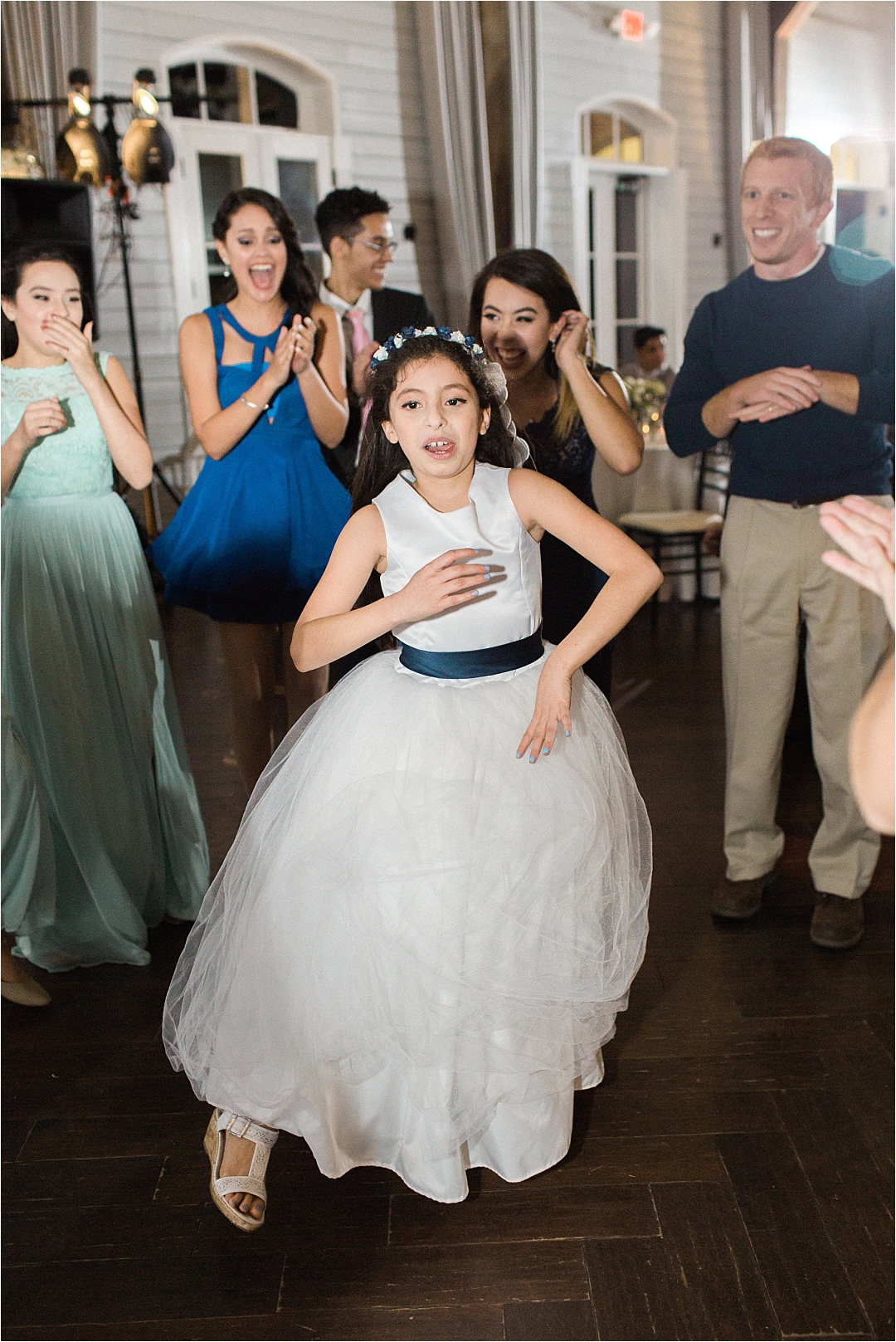 flower girl dancing at reception_Photos by Leigh Wolfe, Atlanta's Top Wedding Photographer