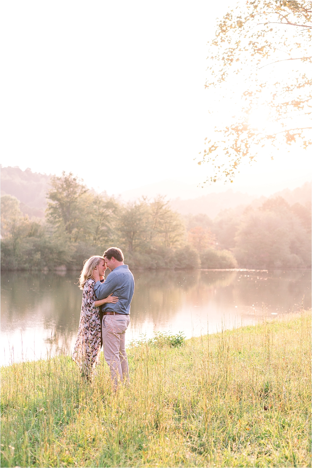 golden hour engagement session by water_Photos by Leigh Wolfe, Atlanta's Top Wedding Photographer