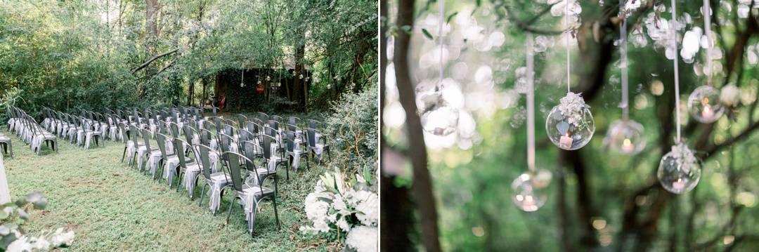 Secret Garden inspired wedding. Bride and Groom get married at her childhood home in Alpharetta. 