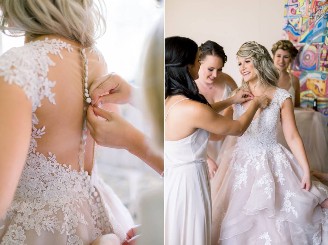 Bride getting ready at a private residence wedding in Atlanta by Leigh Wolfe Photography.