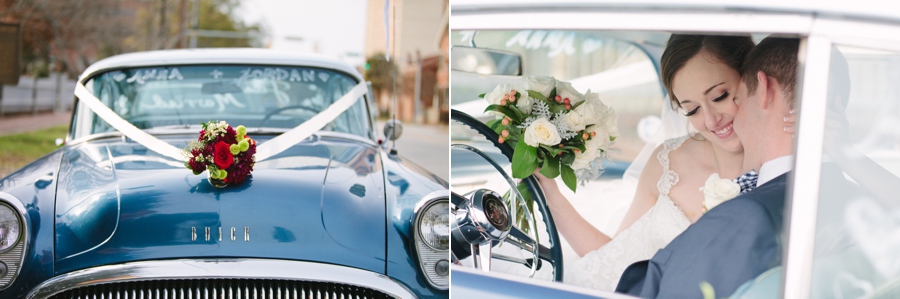 Bride and Groom Portraits in Classic Car_Wedding Photography_Leigh Wolfe Photography_Georgia Based Wedding Photographer