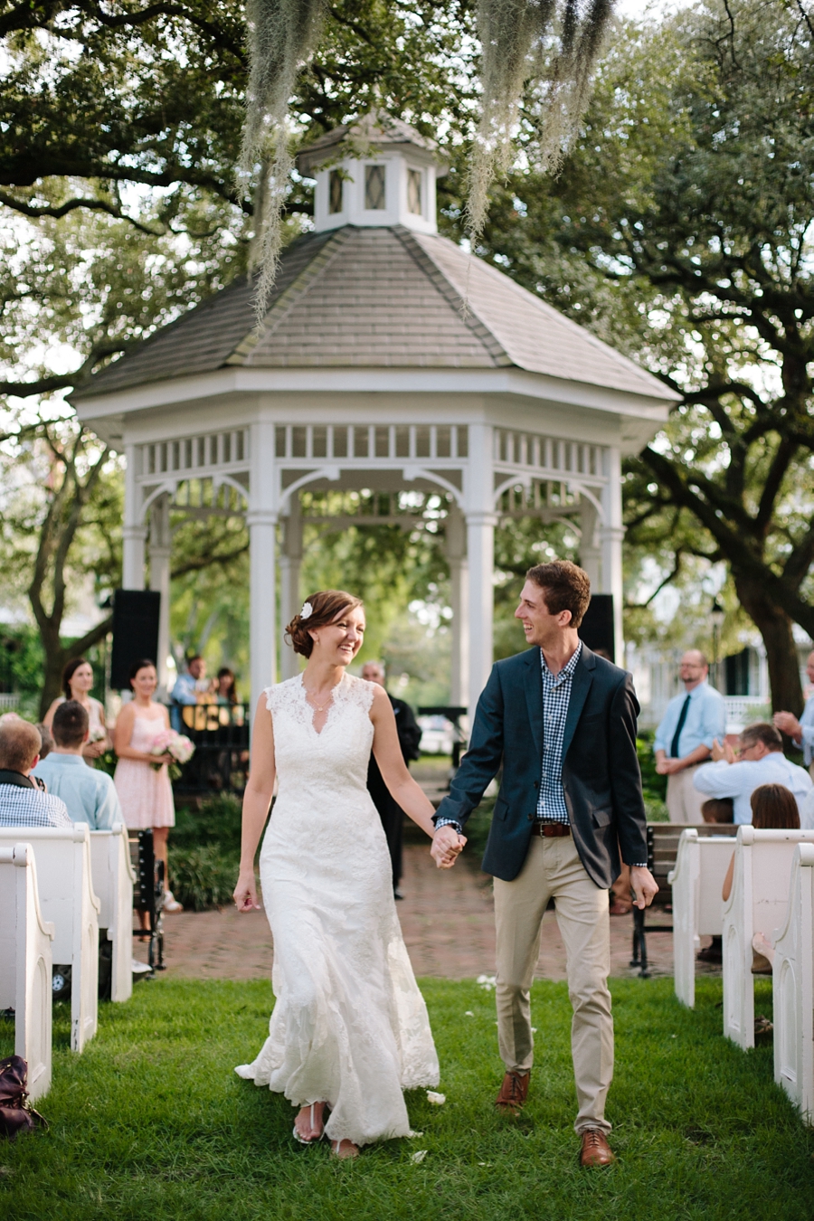 Garden Ceremony Exit_Downtown Savannah Wedding_Leigh Wolfe Photography_Wedding Photography