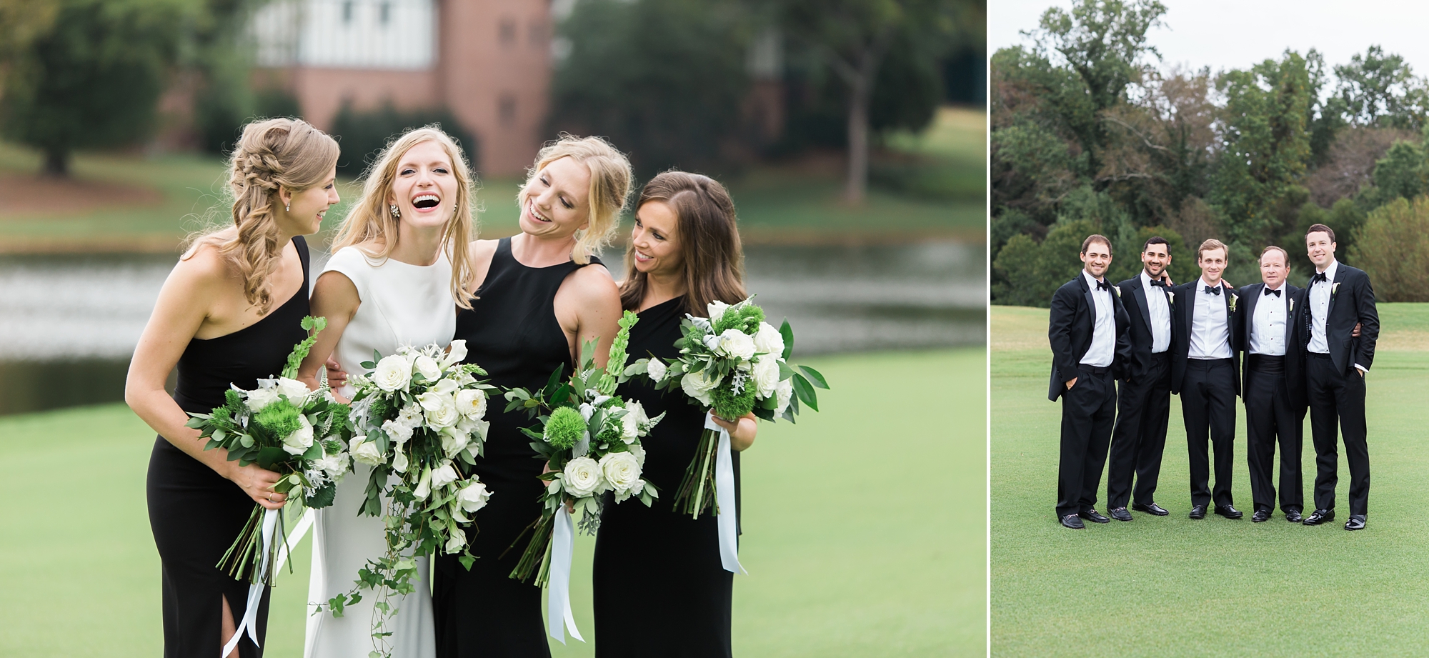 Black and White Bridal Party at East Lake Golf Club by Top Atlanta Wedding Photographer Leigh Wolfe Photography