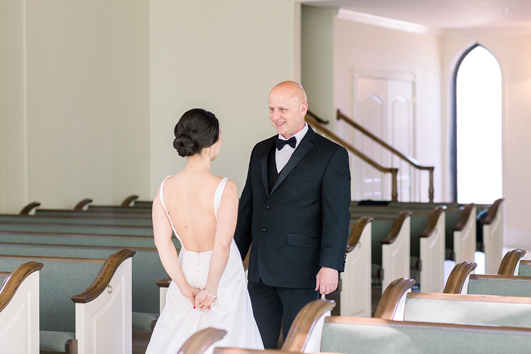 Father of the bride first look_Couples wedding portraits_Photos by Leigh Wolfe, Atlanta's top wedding photographer